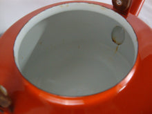 Load image into Gallery viewer, 1960's Copco Michael Lax Orange Enamel with Teak Handle Tea Kettle