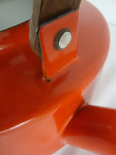 Load image into Gallery viewer, 1960's Copco Michael Lax Orange Enamel with Teak Handle Tea Kettle