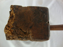 Load image into Gallery viewer, Antique Primitive Handmade Wood Block Wood Handle Mallet Hand Tool