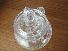 Load image into Gallery viewer, Vintage Crystal Pineapple Pattern Footed Condiment Jar with Lid and Spoon