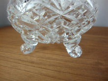 Load image into Gallery viewer, Vintage Crystal Pineapple Pattern Footed Condiment Jar with Lid and Spoon