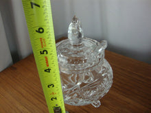 Load image into Gallery viewer, Vintage Crystal Pineapple Pattern Footed Condiment Jar with Lid and Spoon