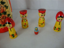 Load image into Gallery viewer, Vintage Russian Matryoshka St Nicholas with Roses Nesting Doll with 10 Non Nesting Figurine Set