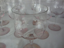 Load image into Gallery viewer, Vintage Pink Clear Crystal Water Goblet Glasses Set of 10