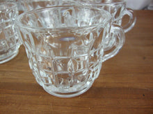 Load image into Gallery viewer, Vintage Tiffin Franciscan Square Diamond Clear Glass Punch Bowl and 12 Cups Set