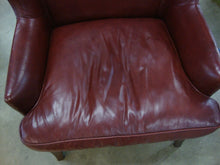 Load image into Gallery viewer, DeCoro Burgundy Red Leather Wingback Metal Nailhead Trim