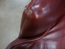 Load image into Gallery viewer, DeCoro Burgundy Red Leather Wingback Metal Nailhead Trim
