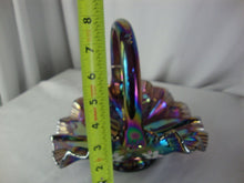 Load image into Gallery viewer, 1994 Fenton Plum Carnival Handpainted Signed Glass Floral Basket