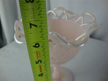 Load image into Gallery viewer, Vintage Fenton Glass Shell Pink Iridesent Comport Lattice Footed Compote