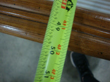 Load image into Gallery viewer, Vintage Indoor Outdoor Rattan Loveseat Armchair and Ottoman with White/Tan Striped Cushions Set