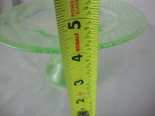 Load image into Gallery viewer, Vintage Vaseline Uranium Glass Medallion Short Flared Vase