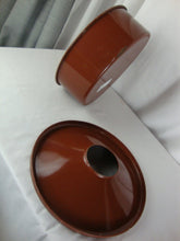 Load image into Gallery viewer, Vintage Brown Enamel Spittoon with Removable Lid