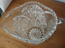 Load image into Gallery viewer, Antique McKee EAPG Diamond Starburst Heavy Glass Pitcher Sawtooth Edges