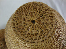 Load image into Gallery viewer, Vintage Handmade Woven Bulbous Basket Angled Top with Lid