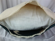 Load image into Gallery viewer, Hand Loomed Mexico Mohair Animal Dark Green Peach Accent Pillow