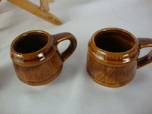 Load image into Gallery viewer, Vintage Cuvee Speciale Brown Ceramic Barrel Decanter with Stopper and Two Mini Handled Mugs