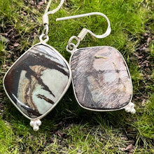 Load image into Gallery viewer, Earrings, Sterling Silver, Picture Jasper
