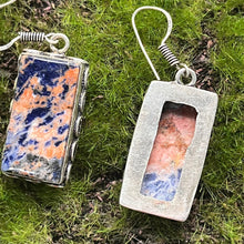 Load image into Gallery viewer, Earrings, Sterling Silver, Sunset Sodalite
