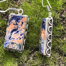Load image into Gallery viewer, Earrings, Sterling Silver, Sunset Sodalite