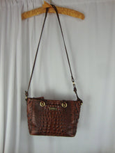 Load image into Gallery viewer, Vintage Brahmin Asher Brown Croc Zip Top Shoulder Bag Purse