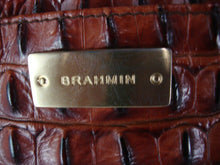 Load image into Gallery viewer, Vintage Brahmin Asher Brown Croc Zip Top Shoulder Bag Purse