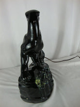 Load image into Gallery viewer, MCM Black Ceramic Panther TV Figural Lamp