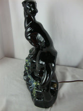 Load image into Gallery viewer, MCM Black Ceramic Panther TV Figural Lamp