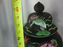 Load image into Gallery viewer, Vintage King's Fine China Large Porcelain Ginger Jar with Lid and Dark Wood Base