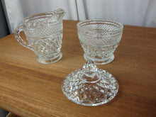 Load image into Gallery viewer, Vintage Anchor Hocking Wexford Glass Creamer and Sugar Set with Sugar Lid