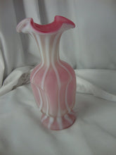 Load image into Gallery viewer, 1953 Fenton Cranberry Satin Rib Optic Pinched Vase