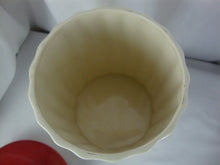 Load image into Gallery viewer, Vintage Unmarked Sugar with Eagle Cream Ceramic Kitchen Canister with Red Lid
