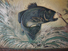 Load image into Gallery viewer, 1940s Miller High Life Milwaukee WI Bass Fish Scene Beer Sign Composite Wood Look Bar Sign