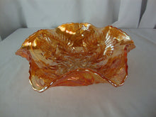 Load image into Gallery viewer, Vintage Brock Witz Germany Marigold Carnival Star Glass Ruffled Edge Bowl