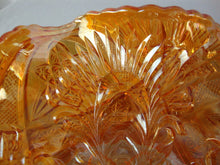 Load image into Gallery viewer, Vintage Brock Witz Germany Marigold Carnival Star Glass Ruffled Edge Bowl