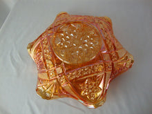 Load image into Gallery viewer, Vintage Brock Witz Germany Marigold Carnival Star Glass Ruffled Edge Bowl