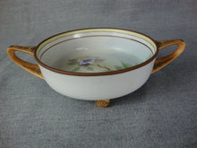 Load image into Gallery viewer, Vintage Nippon Handpainted Butterfly Flowers Handled Small Bowl
