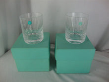 Load image into Gallery viewer, Tiffany & Co Crystal Pinstripe Old Fashion Tumbler Glasses Set of 2 with Boxes