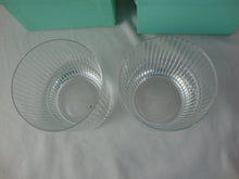 Load image into Gallery viewer, Tiffany & Co Crystal Pinstripe Old Fashion Tumbler Glasses Set of 2 with Boxes