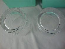 Load image into Gallery viewer, Tiffany & Co Crystal Pinstripe Old Fashion Tumbler Glasses Set of 2 with Boxes