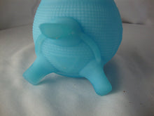 Load image into Gallery viewer, Vintage Fenton Glass Blue Satin Footed Grape Motif Small Rose Bowl