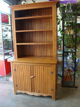 Load image into Gallery viewer, Farmhouse County Beadboard Display Storage Hutch Cabinet