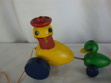 Load image into Gallery viewer, Vintage Fisher Price Mama Duck with Three Babies Pull Toy