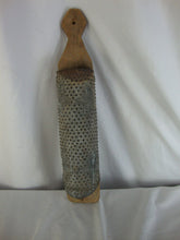 Load image into Gallery viewer, Vintage Primitive Punched Metal Star Motif with Rustic Wood Back Grater