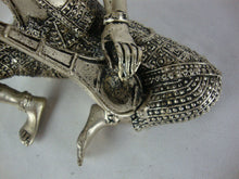 Load image into Gallery viewer, Vintage Metal Silver Tone Thai Bali Sitting Musician Figurine