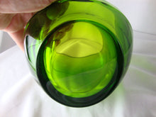 Load image into Gallery viewer, MCM Viking Glass Large Green Orb Three Slot Ashtray Monogram B