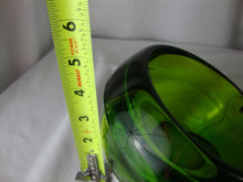 Load image into Gallery viewer, MCM Viking Glass Large Green Orb Three Slot Ashtray Monogram B