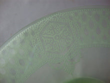 Load image into Gallery viewer, Vintage Vaseline Uranium Glass Medallion Short Flared Vase