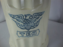 Load image into Gallery viewer, Vintage Unmarked Tea with Eagle Cream Ceramic Kitchen Canister with Red Lid