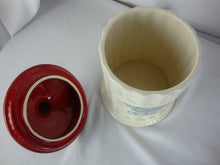 Load image into Gallery viewer, Vintage Unmarked Tea with Eagle Cream Ceramic Kitchen Canister with Red Lid
