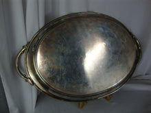 Load image into Gallery viewer, Vintage Webster Wilcox 2681 Silverplate Large Oval Handled Serving Tray Platter